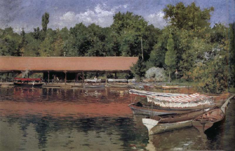 William Merritt Chase The boat in the lake Sweden oil painting art